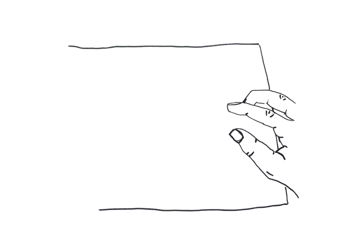 Illustration document with right hand