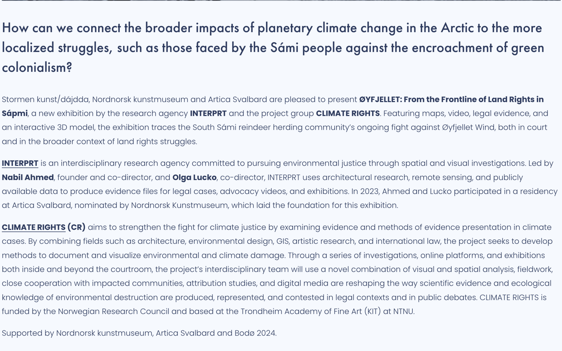 Øyfjellet exhibition information promotion on Artica Svalbard