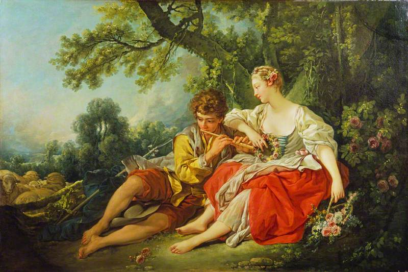 Shepherd piping to a shepherdess