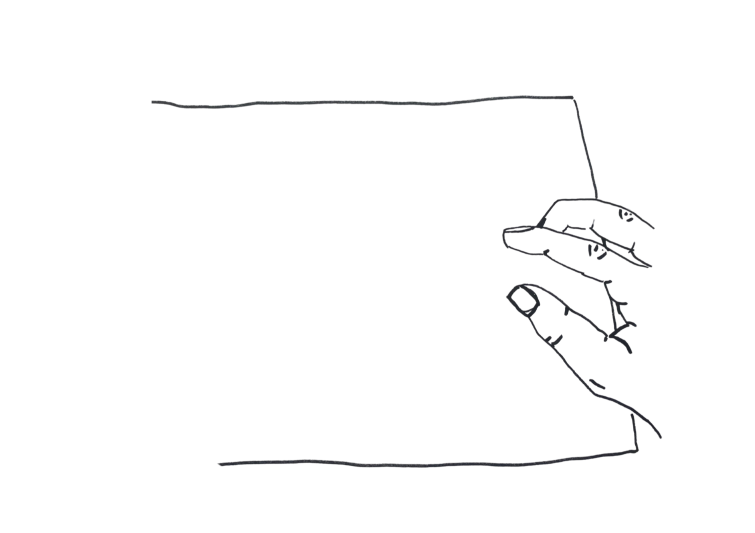 Illustration document with right hand