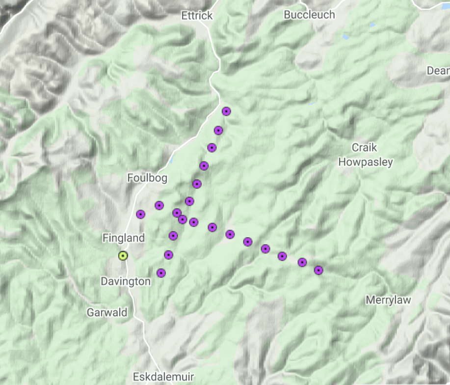 An image displaying the location of the Eskdalemuir observatory.