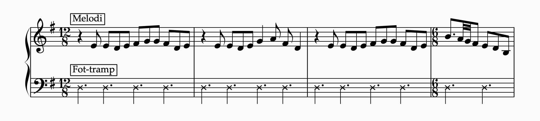 Noteeksempel - fottramp 1