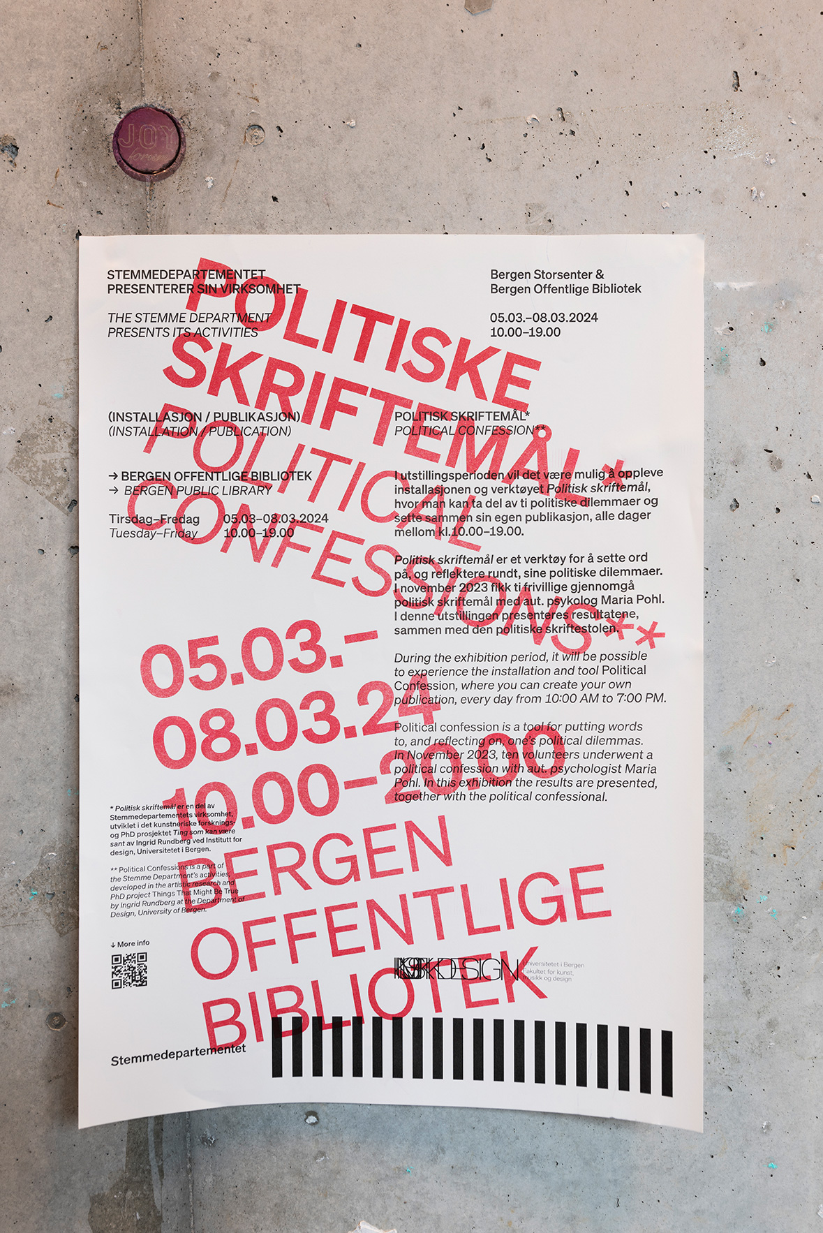 Poster for Political confessions exhibition