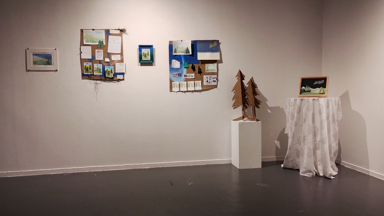 artwork on wall in gallery