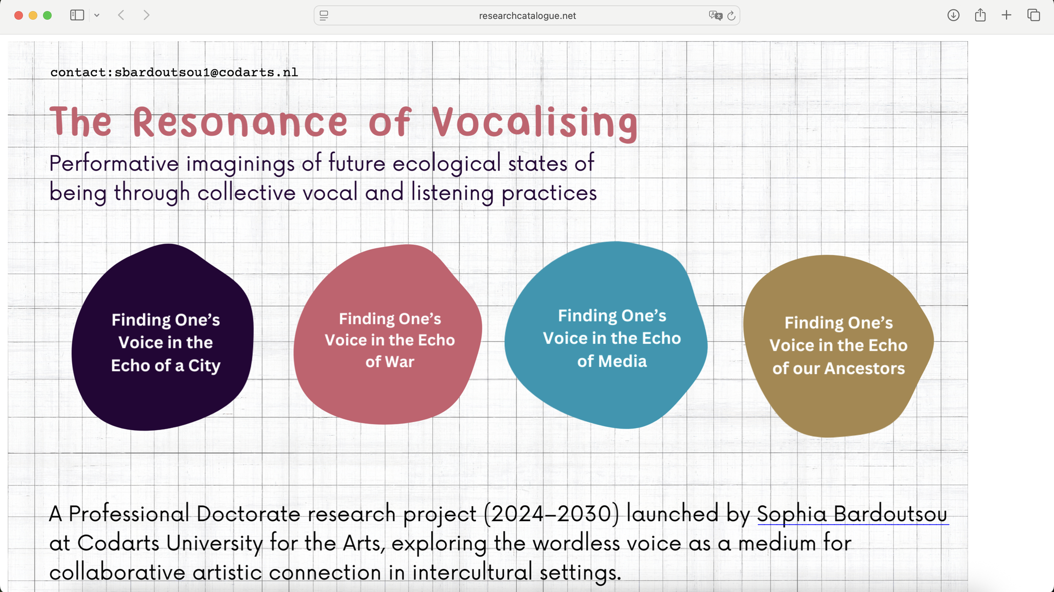 Sophia Bardoutsou - THE RESONANCE OF VOCALISING