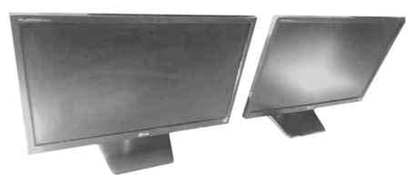Image of black and white pc monitors as thumbnails for references