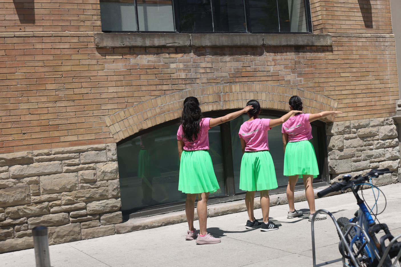 Momentarily transforming the popular destination at King and Portland into a site of critical engagement through a 29-step choreography that invited spatial negotiation and encounters with the Other within a space that is otherwise governed by capitalist-consumerist logic that actively seeks to erase all forms of anomaly.
This is created in response to Score 4.
Score 4 is created by Mushtari Afroz
Choreography created by Mushtari Afroz
Performance co-created with Rachana Joshi, Rajvi Dedhia and Nidhi Baadkar.