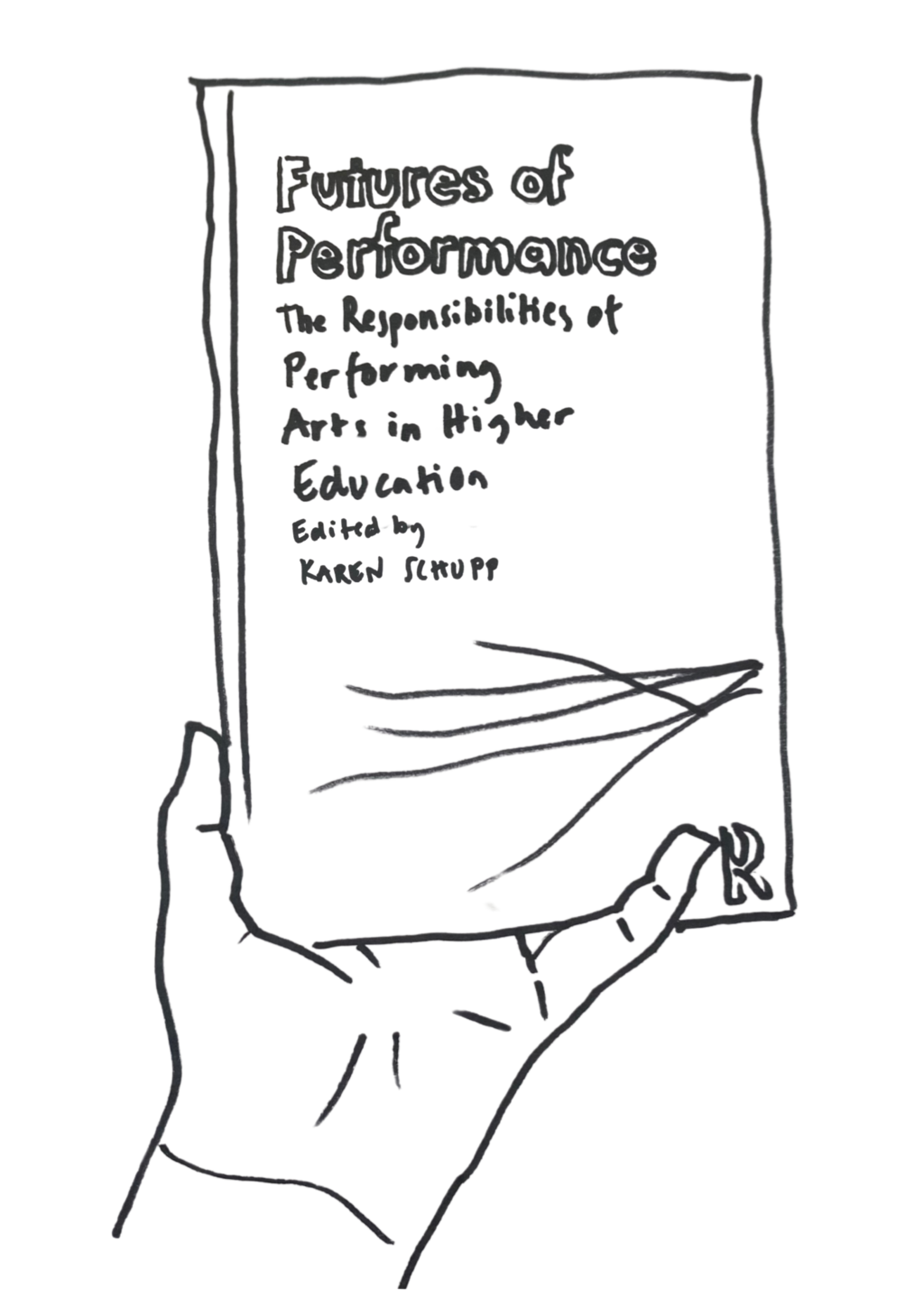Illustration of the book Futures of Performance edited by Karen Schupp