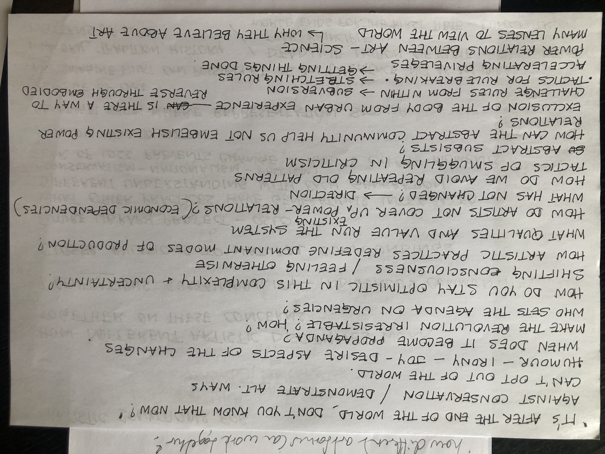 Notes by participants in IA LAB