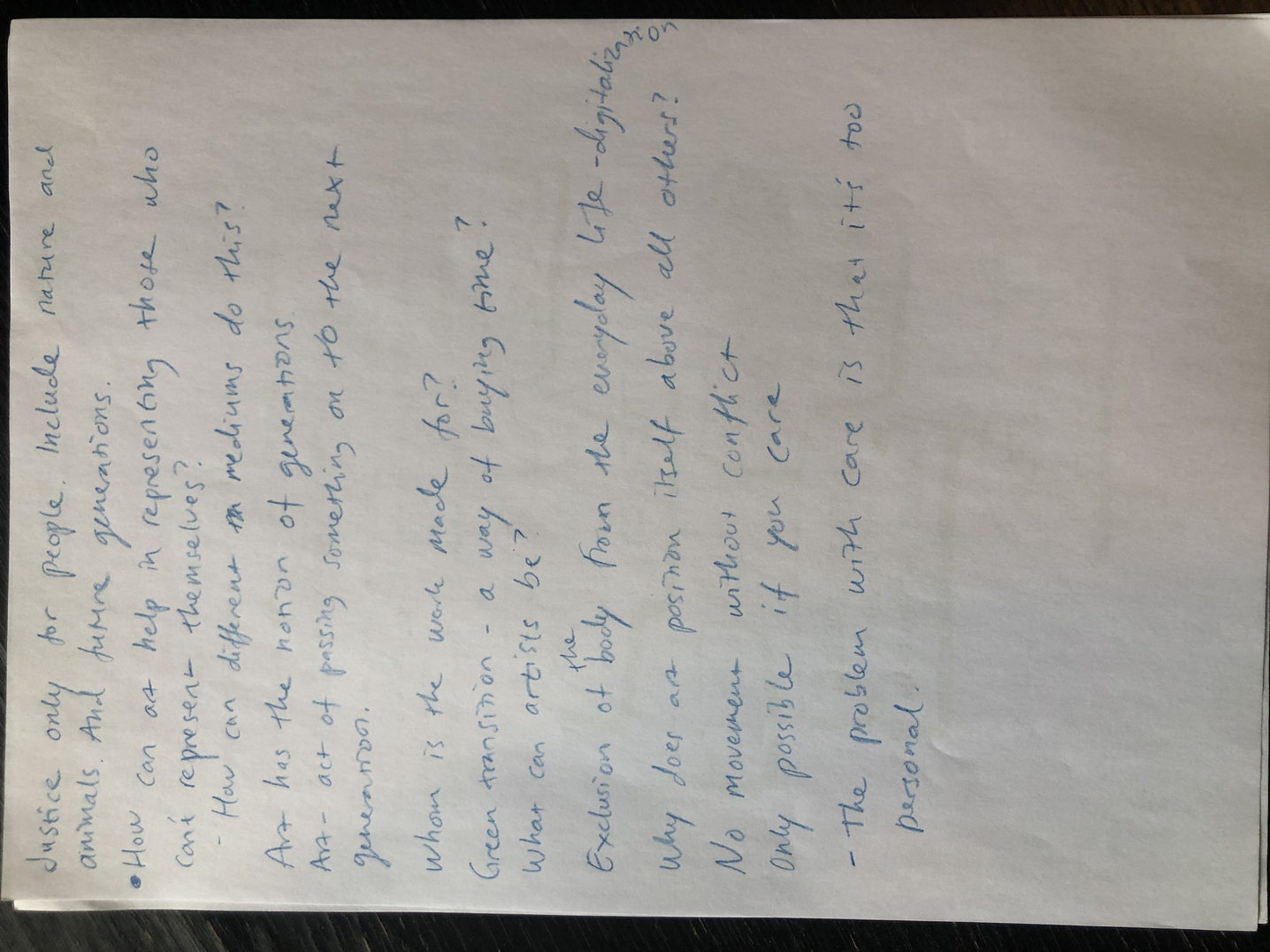 Notes by participants in IA LAB discussion