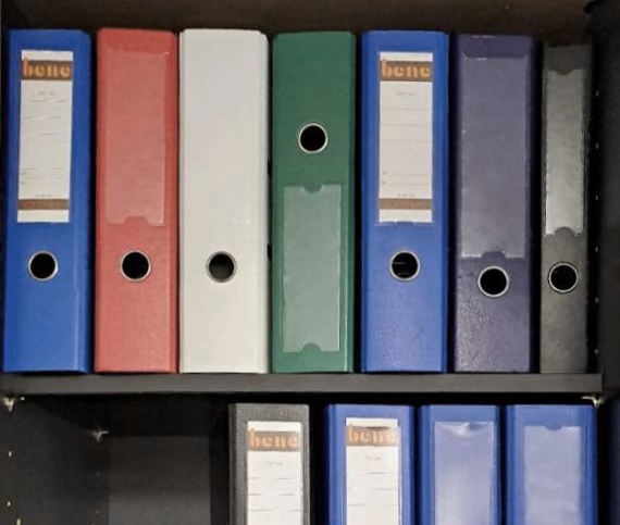 Image of office folders as clickable list of references.