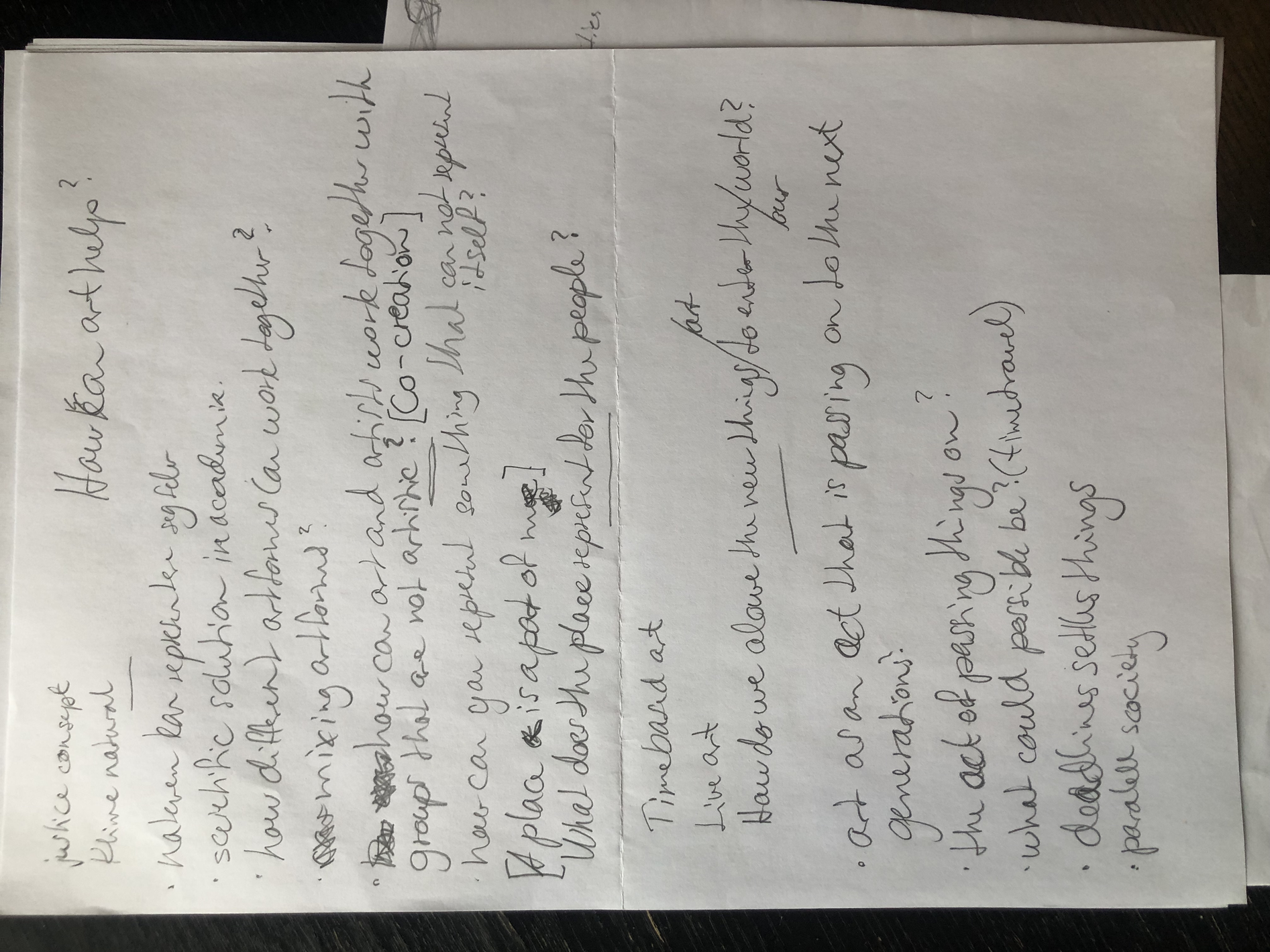 Notes by participants in IA LAB