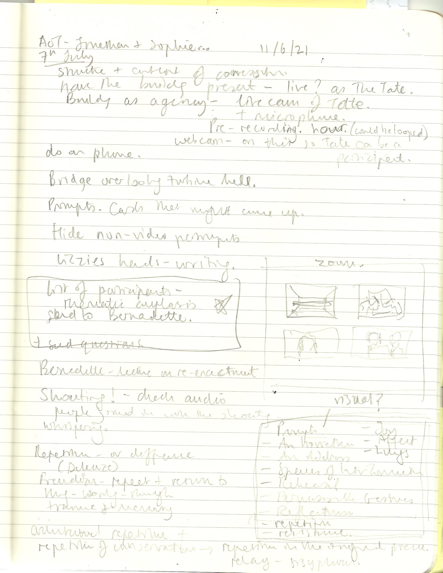 A page of handwritten notes.