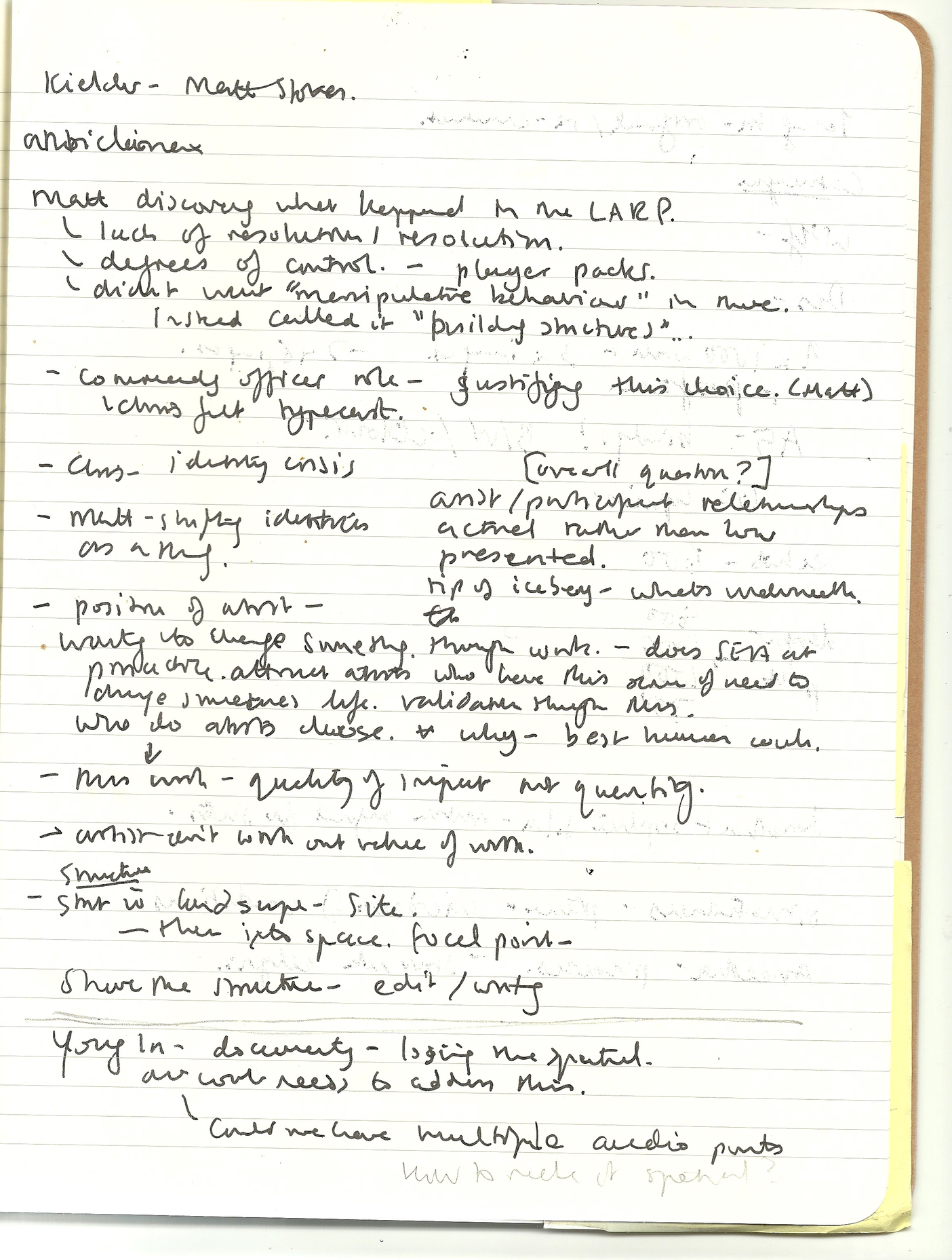 handwritten notes on a page.