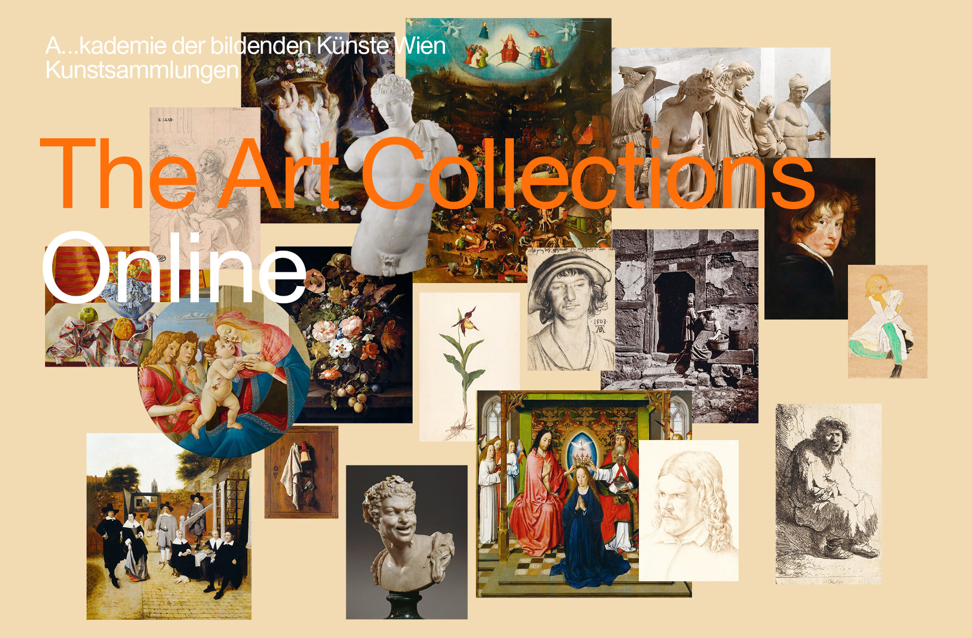 Collage with many pictures from the Art Collections of the Academy of Fine Arts Vienna.