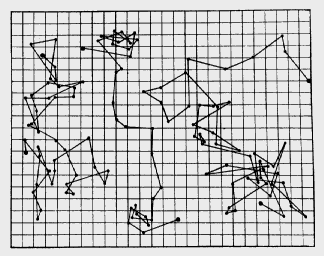 A 1909 rendering of Brownian Motion from a paper by Jean Baptiste Perrin.