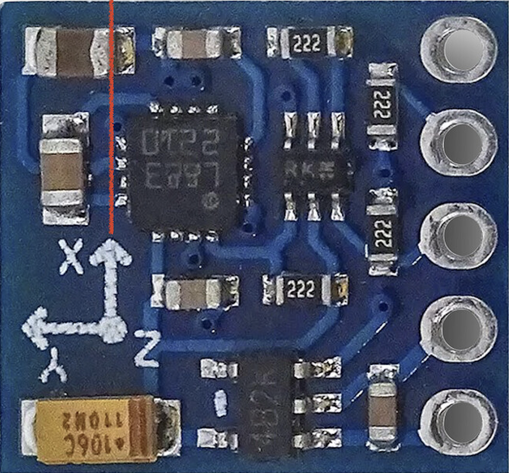 An image of gyroscopic sensor QMC5583L.