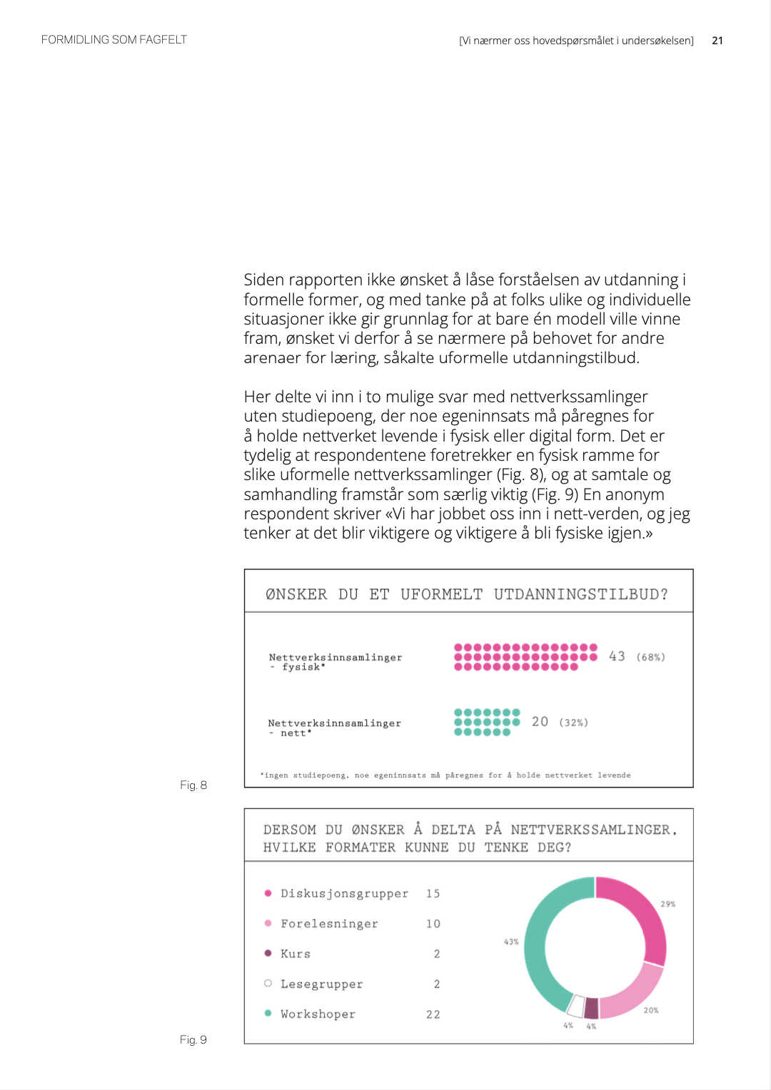 En side fra rapporten designet av Maiken Larsen Solholmvik