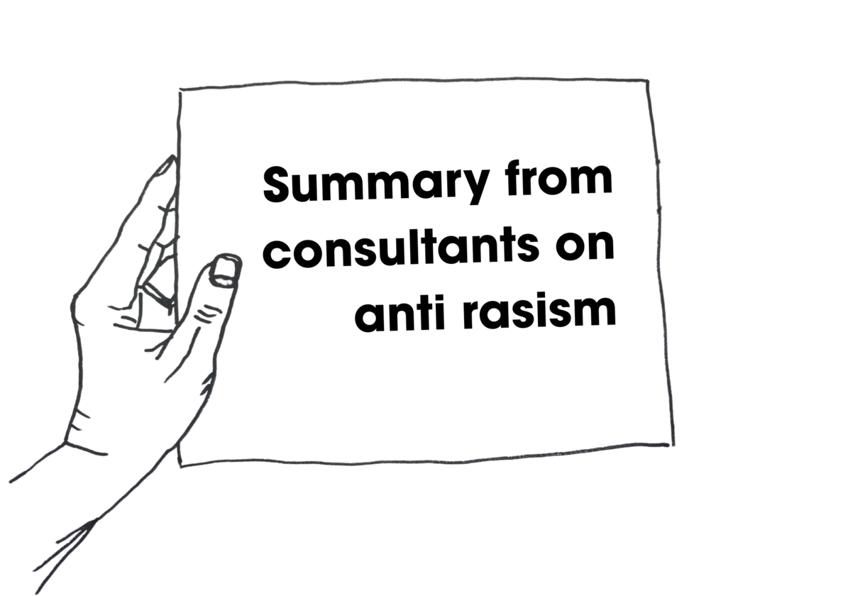 Illustration: document from consultants on anti rasism