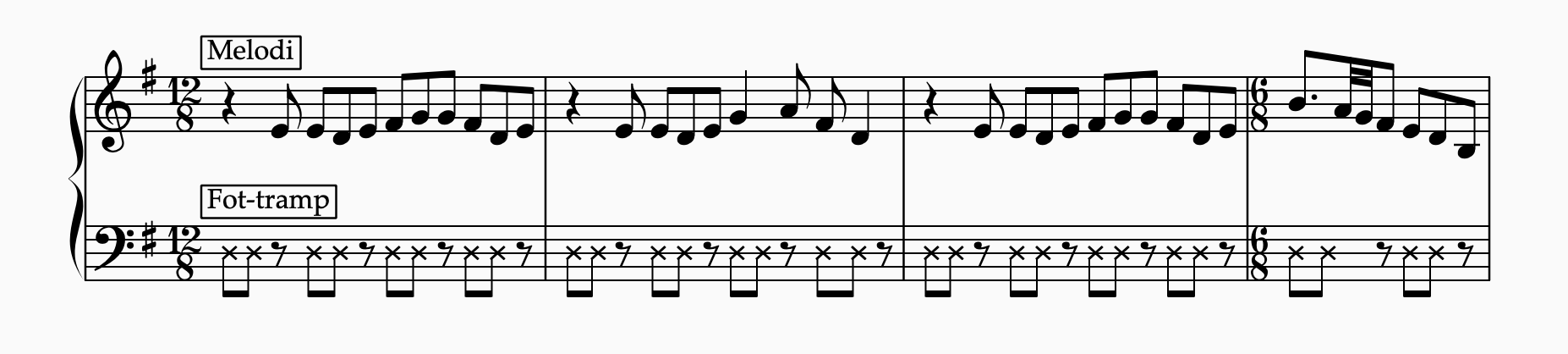 Noteeksempel - fottramp 2