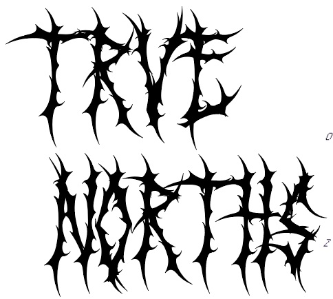 This is a logo for the piece Trve Norths that makes use of a typeface deliberately referencing the Black Metal musical world.