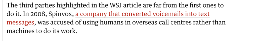 News clip of Solon, Olivia. “The Rise of ‘Pseudo-AI’: How Tech Firms Quietly Use Humans to Do Bots’ Work.” The Guardian, July 6, 2018. Accessed October 3, 2025.