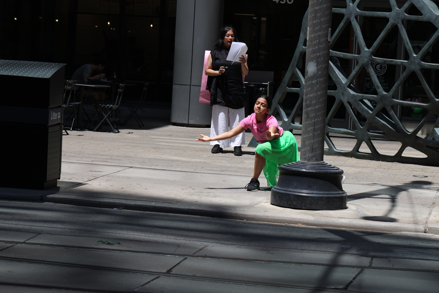 Uncommodified Pauses - Spoken Word Performance by Rajvi Dedhia at the intersection of King Street West and Charlotte Street in response to Score 3
Score 3 created by Mushtari Afroz
Response by Rajvi Dedhia