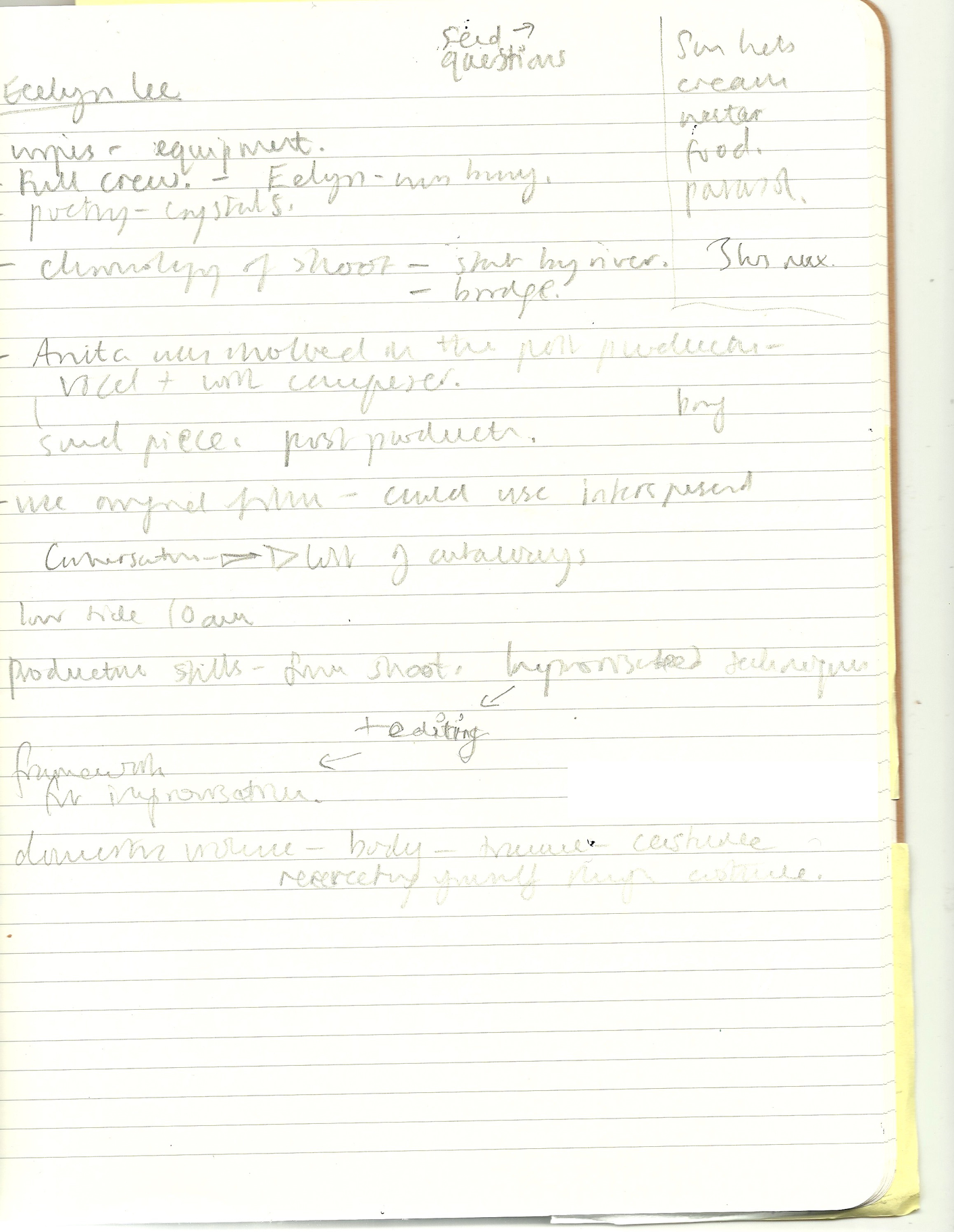 A page of handwritten notes.