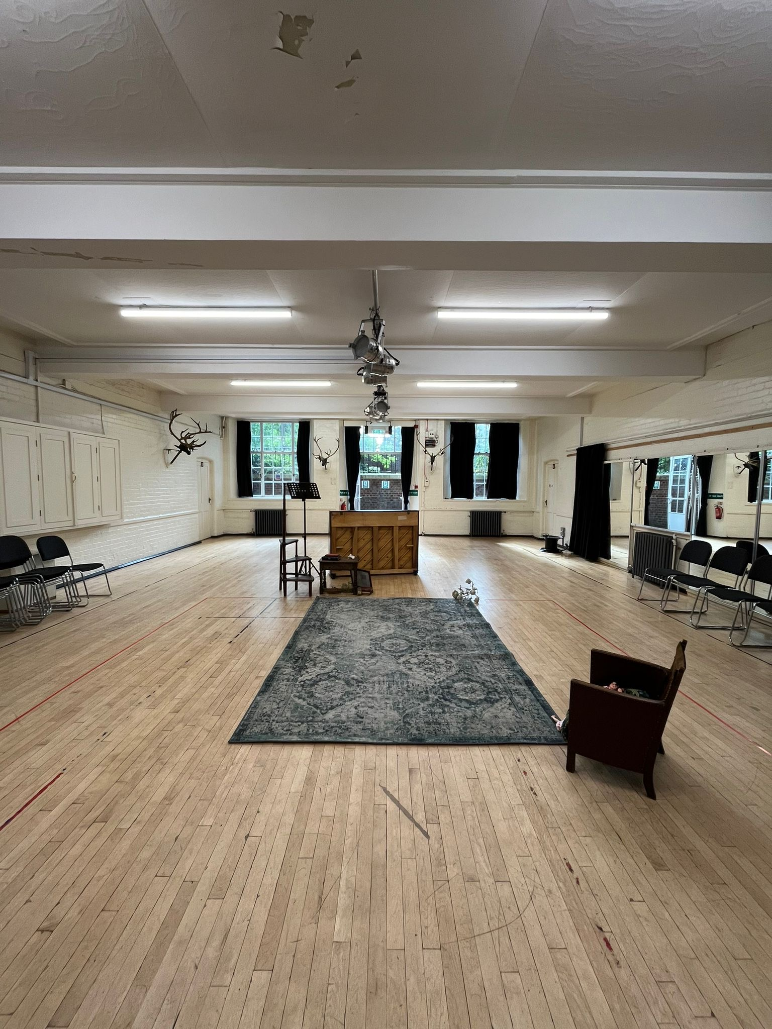 Wide shot of the stage design at Cecil Sharp House, London
