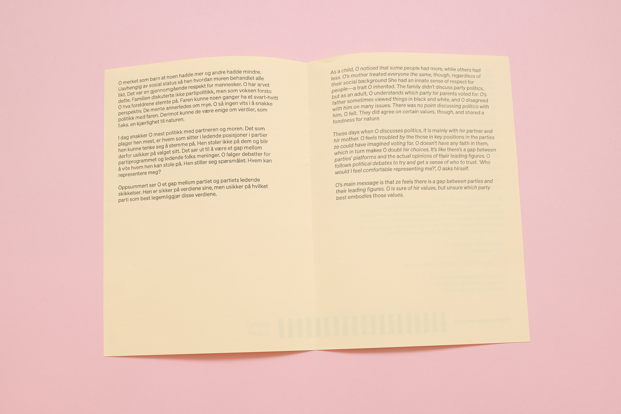 GAPET / A GAP
1/10
Political Confessions (publication)
Photo: Bjarte Bjørkum