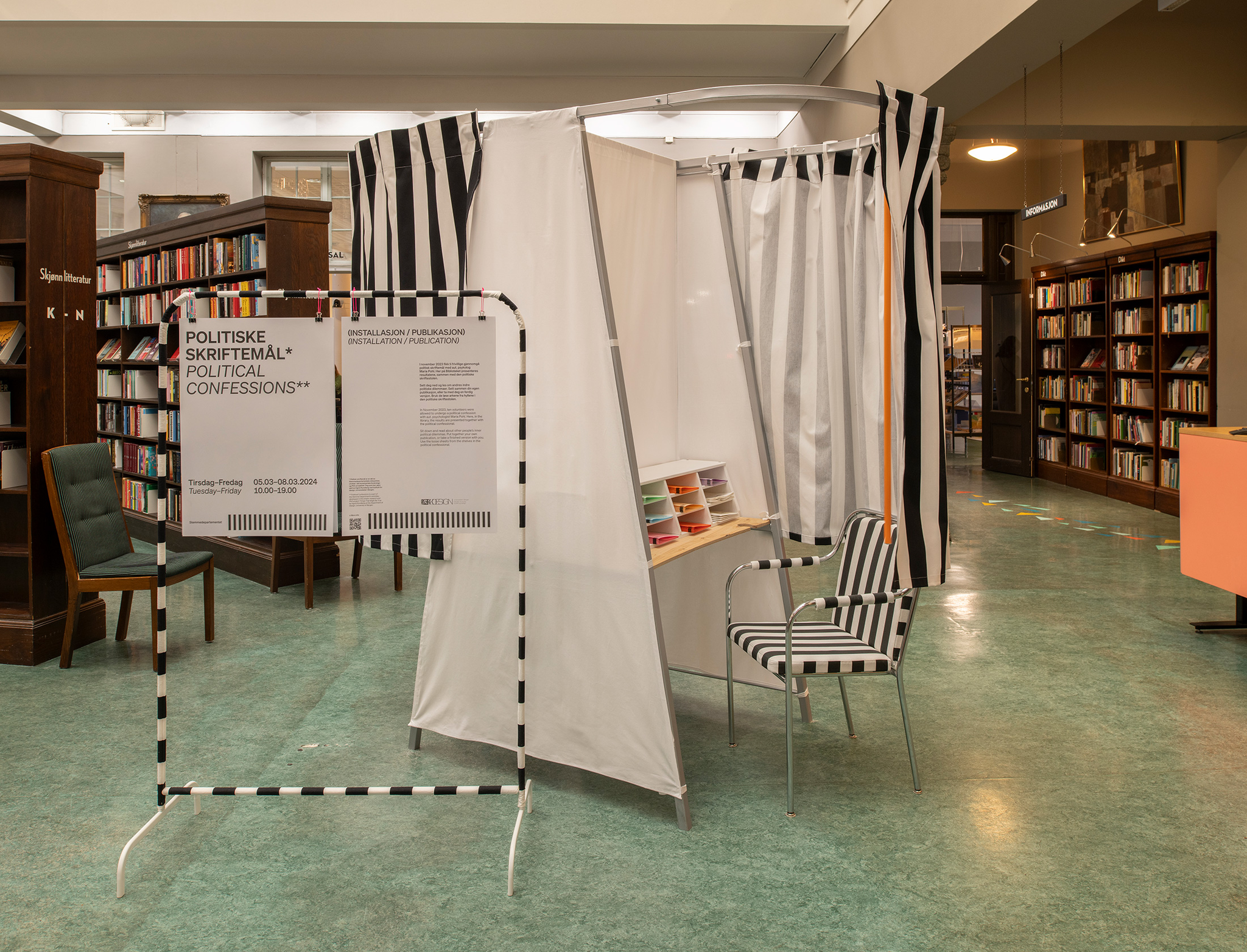 Confessional – Political Confessions (installation)
Photo: Bjarte Bjørkum