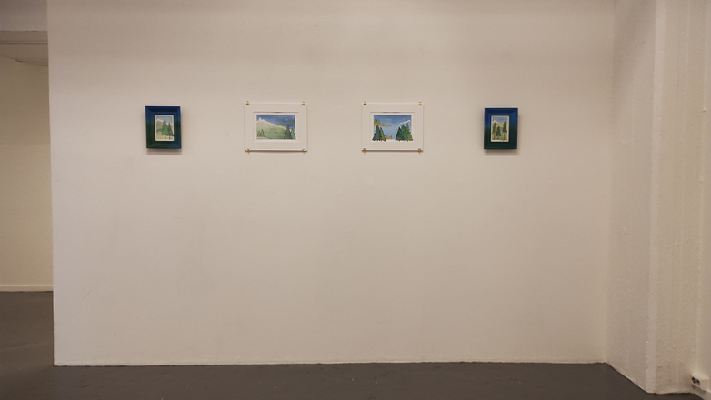 Framed and matted artwork for the exhibit Grubbel