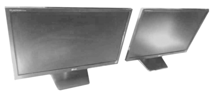 Image of black and white pc monitors as thumbnails for references