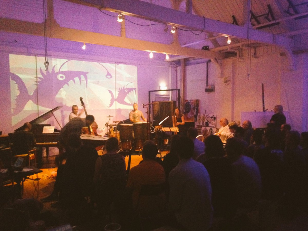image of quintet performance in London, 2017. Photo by Cath Roberts